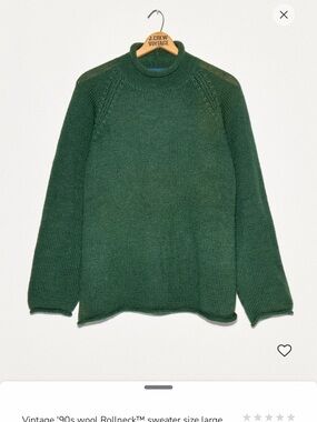 J. Crew Dark Green Vintage Rollneck Sweater